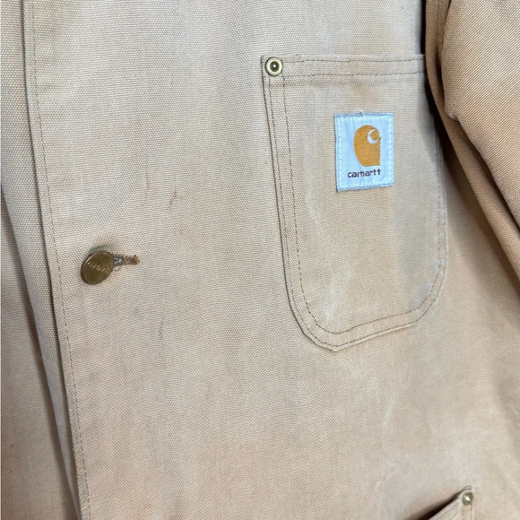 Vintage Carhartt Mens Utilitarian Chore Jacket Size L/XL Blanket Lined - Picture 6 of 15